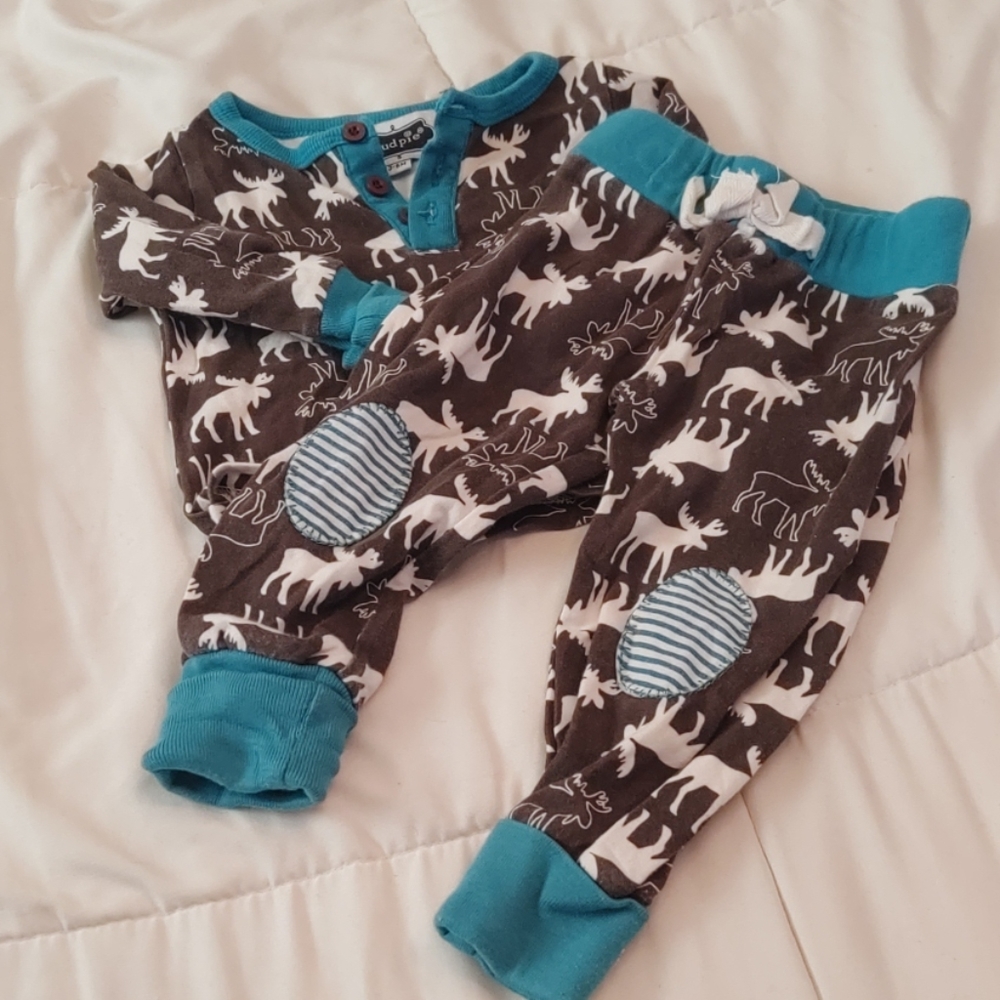Mud Pie 3-6 Month Moose Outfit